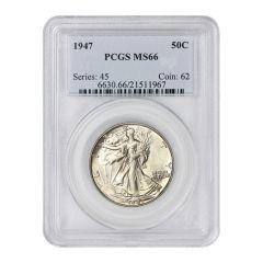 US $0.50 Walking Liberty 1947 PCGS MS66 Obverse