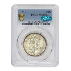 US 50c Walking Liberty 1947 PCGS MS67+ CAC Obverse