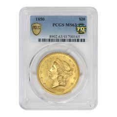 1850 $20 Gold Liberty PCGS MS63 PQ
