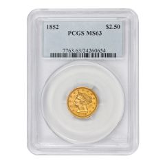 1852 $2.50 Gold Liberty PCGS MS63