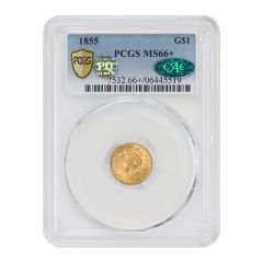 1855 $1 Gold Indian Princess PCGS MS66+ CAC PQ
