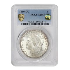1880-CC $1 Silver Morgan PCGS MS67 PQ Obverse