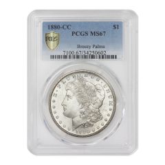 1880-CC $1 Silver Morgan PCGS MS67 Obverse