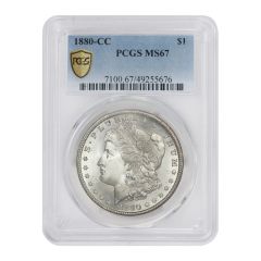US $1 Morgan 1880-CC PCGS MS67 Obverse