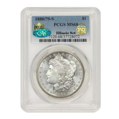 1880/79-S $1 Silver Morgan PCGS MS68 PQ CAC Illinois Set Obverse
