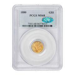 1880 $1 Gold Indian Princess PCGS MS68 CAC