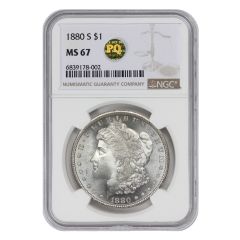 1880-S $1 Silver Morgan Dollar NGC MS67 PQ