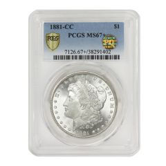 1881-CC $1 Silver Morgan PCGS MS67+ PQ Obverse