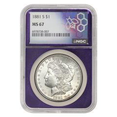 1881-S $1 Silver Morgan NGC MS67 Purple Bee Label