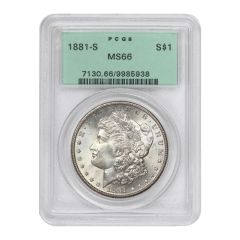 1881-S $1 Silver Morgan PCGS MS66 OGH