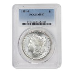 1881-S  $1 Silver Morgan PCGS MS67