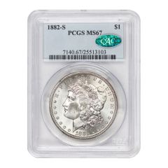 1882-S $1 Silver Morgan PCGS MS67 CAC Obverse