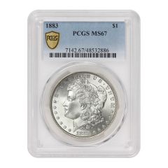 1883 $1 Silver Morgan PCGS MS67 Obverse