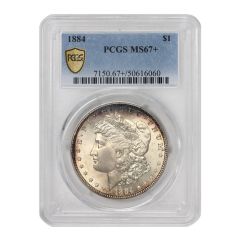 1884 $1 Silver Morgan PCGS MS67+ Obverse