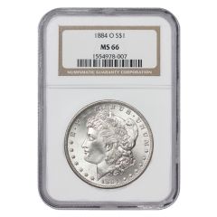 1884-O $1 Silver Morgan NGC MS66