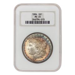 1884 $1 Silver Morgan NGC MS65 OH