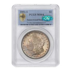 1884-S $1 Silver Morgan PCGS MS64 CAC Sunnywood/Simpson Obverse
