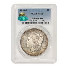 1884-S $1 Silver Morgan PCGS MS67 CAC Illinois Set Obverse
