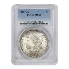 1885-CC $1 Silver Morgan PCGS MS66+ Obverse
