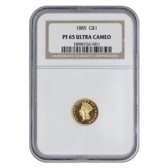 1885 $1 Gold Indian Head NGC PF65UCAM Obverse