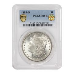 1885-O $1 Silver Morgan PCGS MS67 PQ Obverse