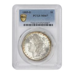 1885-O $1 Silver Morgan PCGS MS67 Obverse
