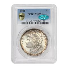 1886 $1 Silver Morgan PCGS MS67+ CAC