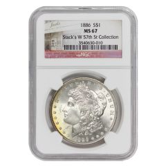1886 $1 Silver Morgan NGC MS67 Stack's W 57th Label