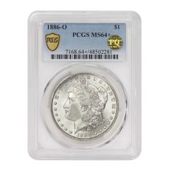 1886-O $1 Silver Morgan PCGS MS64+ PQ Obverse