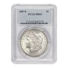 1887/6 $1 Silver Morgan PCGS MS63
