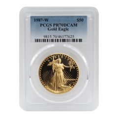 1987-W $50 Gold Eagle PCGS PR70DCAM Obverse