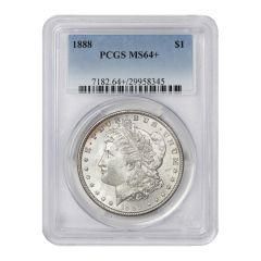 1888 $1 Silver Morgan PCGS MS64+