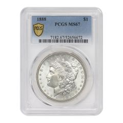 1888 $1 Silver Morgan PCGS MS67