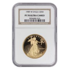 1989-W $50 Gold Eagle NGC PF70UCAM Obverse