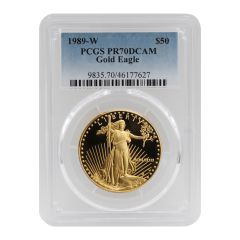 1989-W $50 Gold Eagle PCGS PR70DCAM Obverse