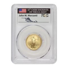 1990 $10 Gold Eagle PCGS MS70 Mercanti Label