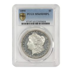 1890 $1 Silver Morgan PCGS MS65DMPL Obverse