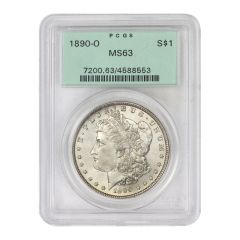 1890-O $1 Silver Morgan PCGS MS63 OGH