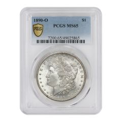 1890-O $1 Silver Morgan PCGS MS65