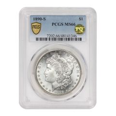 1890-S $1 Silver Morgan PCGS MS66 PQ Obverse