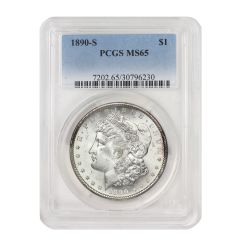 1890-S $1 Silver Morgan PCGS MS65 Obverse