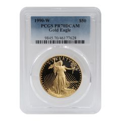 1990-W $50 Gold Eagle PCGS PR70DCAM Obverse