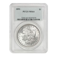 1891 $1 Silver Morgan PCGS MS64 Obverse