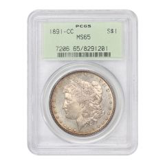 1891-CC $1 Silver Morgan PCGS MS65 OGH