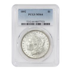 1892 $1 Silver Morgan PCGS MS64