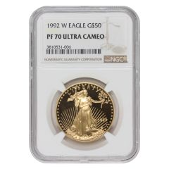 1992-W $50 Gold Eagle NGC PF70UCAM Obverse