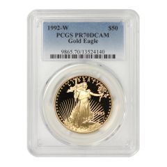 1992-W $50 Gold Eagle PCGS PR70DCAM Obverse