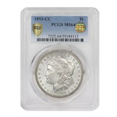 1893-CC $1 Silver Morgan PCGS MS64 PQ Obverse