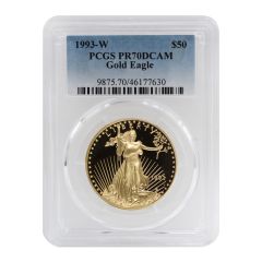 1993-W $50 Gold Eagle PCGS PR70DCAM Obverse