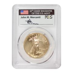  1994 $50 Gold Eagle PCGS MS70PL Mercanti Label